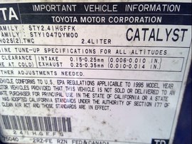 1995 TOYOTA TACOMA, PURPLE, STD CAB, 2.4L, AT. 2WD, Z25974